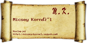 Micsey Kornél névjegykártya